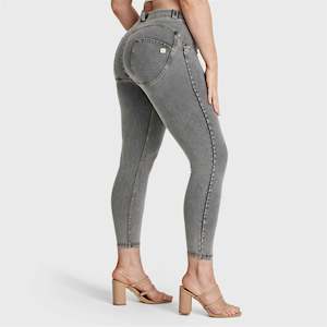 Freddy Wrup Curvy Denim And Fashion: WR.UP® Curvy Denim - High Waisted - 7/8 Length - Grey + Yellow Stitching