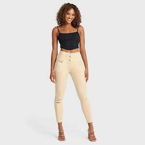 WR.UP® SNUG Distressed Jeans - High Waisted - 7/8 Length - Beige