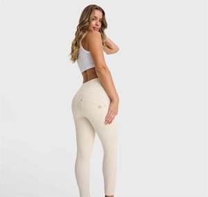 Warehouse Sale Womens Pants: WR.UP® SNUG Jeans - High Waisted - 7/8 Length - Ivory