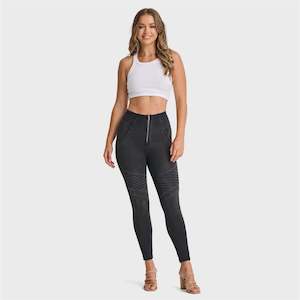 WR.UP® Biker Denim - Super High Waisted - 7/8 Length - Black + Black Stitching