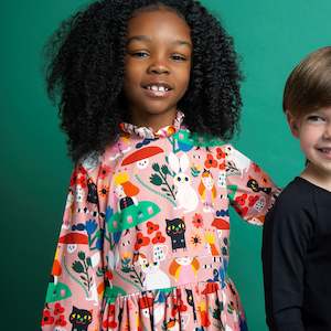 Clothing: Rabbit Hole Long Sleeve Dress (9 - 11 years)