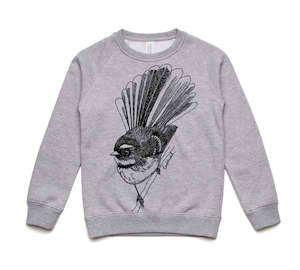 Pīwakawaka (Grey Marle) Sweatshirt (4 & 10 years)