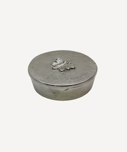 Bed and Bath: Round Silver Box with Bee Design