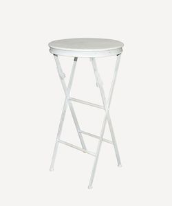 Furniture: Folding Side Table Tall White