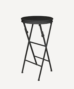 Furniture: Folding Side Table Tall Black