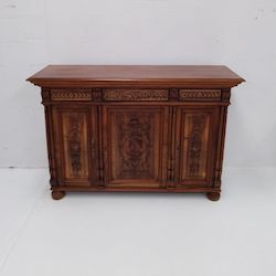 Antique: French Antique Walnut and Beechwood Sideboard