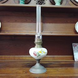 White Ceramic French Oil Lamp