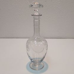 French Vintage Etched Wine Decanter