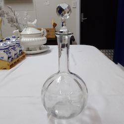 French Etched Glass Wine Decanter