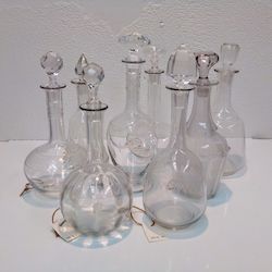 Selection of Vintage French Wine Decanters.