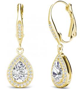 18K Gold Drop Crystal Earrings "Senorita"