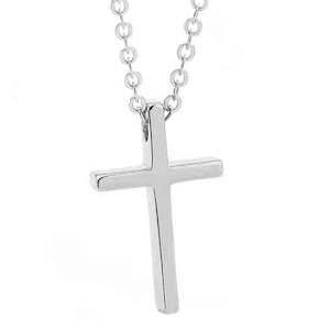 Silver Chain Cross Necklace "Yolanda"