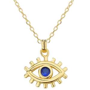 Gold Evil Eye Necklace "Mati"