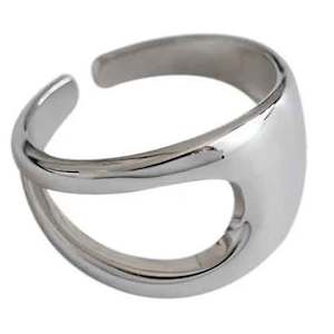 Silver Adjustable Modern Ring "Wallis"