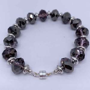 Silver Crystal Braclet "Cassandra" (Mauve)