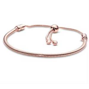 Rose-Gold Adjustable Bracelet for Collecting Charms