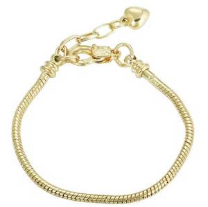 Yellow-Gold Bracelet for Collecting Charms with extension