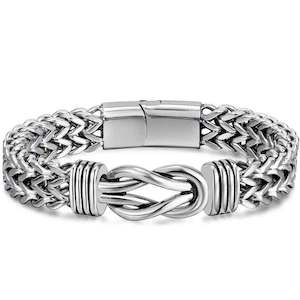 Hip Hop Stainless Steel Knot Link Chain Bracelet "Kensington"