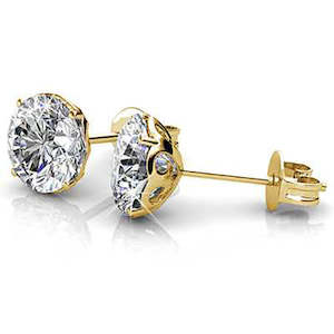 18K Gold Crystal Stud Earrings "Aimee"