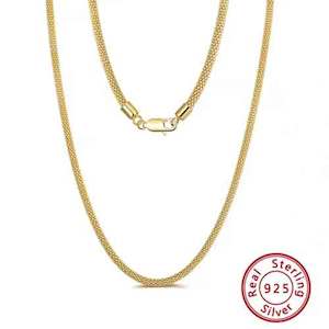 18K Gold Mesh Link Chain (3mm)