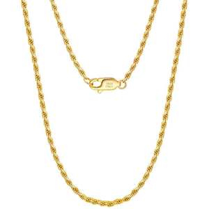 Gold Twisted Rope Chain Necklace (Width 1.2mm)