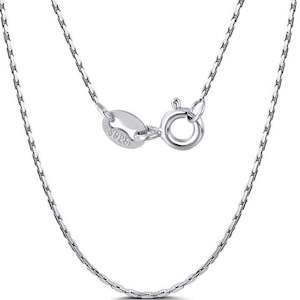 925 Sterling Silver Chain with Bolt clasp "Bamboo .6 mm" (45cm)