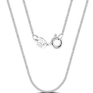 925 Sterling Silver Curb Link Chain (Width 1mm)