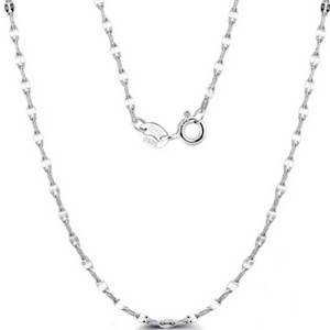 925 Sterling Silver Chain with Bolt clasp "Twisted Flake" (Width 2mm)