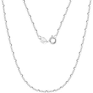 925 Sterling Silver cable chain with Square Beads Necklace