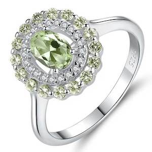 925 Sterling Silver Ring "Cannes" (Green)