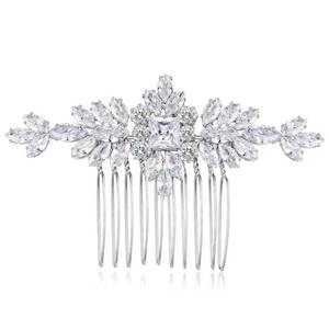 Silver Crystal Bridal Hair Comb "Cirina"