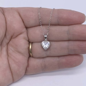 Silver Crystal Heart Necklace "Josie"