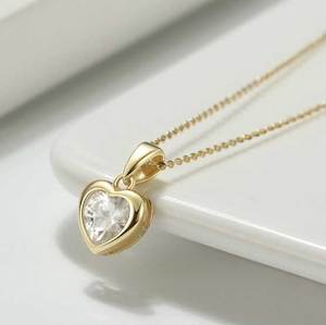 14K Gold Crystal Heart Necklace "Josie"