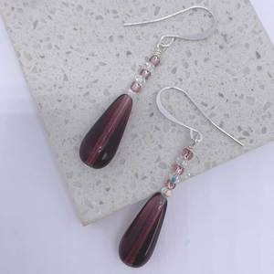 Direct selling - jewellery: Silver Crystal Drop Earring "Sharlene" (Amethyst)