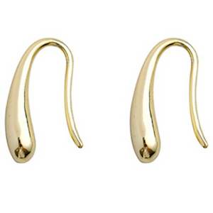 18K Gold Minimalist Teardrop Earrings "Bevina" (15mm)