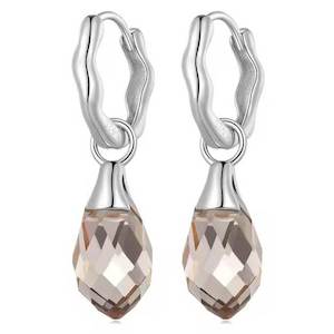 Silver Crystal Drop Earrings "Lumar"