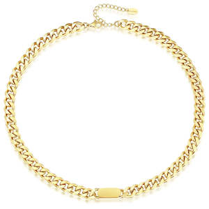 Gold Curb Chain Necklace "Beth"