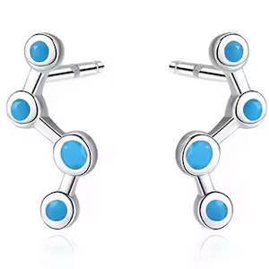 Silver Turquoise Stud Earrings "Polaris"