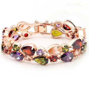 Rose-Gold Multicoloured Crystal Bracelet "Metzi"