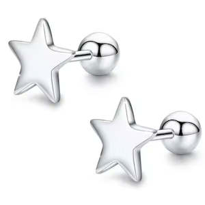 Silver Star Stud Earrings "Zeta"