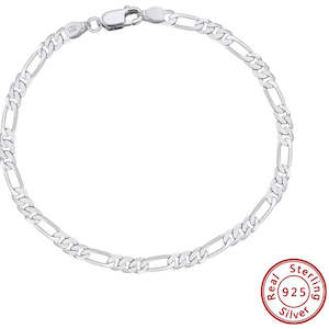 Silver Figaro Bracelet (3mm)