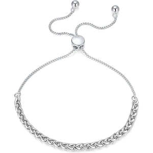 Silver Adjustable Chain Bracelet "Leyla"