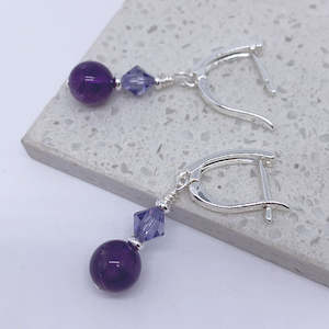 925 Sterling Silver Earrings "Liara" (Amethyst)