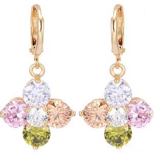 18K Gold Earrings CZ Coloured Diamonds "Springtime"