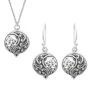 925 Sterling Silver Jewellery Set with Koru design "Tia"