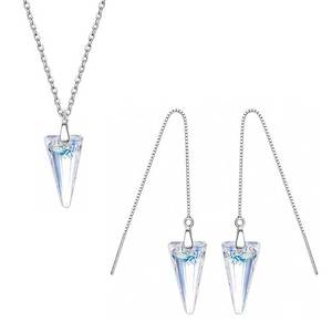 925 Sterling Silver Crystal Jewellery Set "Elara" (Crystal)