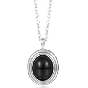 Silver Black Onyx Pendant Necklace "Jupelle"