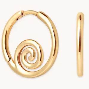 18K Gold Koru Spiral Huggie Earring "Nyree"