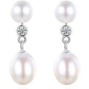 925 Sterling Silver Pearl Drop Earrings "Elsa"