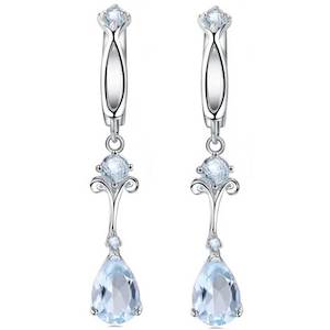 925 Sterling Silver Earrings with Sky Blue Topaz "Edina"